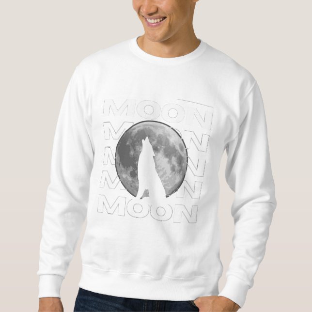 "Wolf Howl am Mond T - Shirt (Vorderseite)