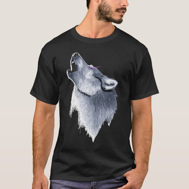Wolf Howl Gefecht für Wölfe T-Shirt (Vorderseite)