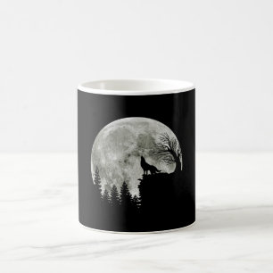 Wolf Howl on Mountain Halloween Moon Kaffeetasse
