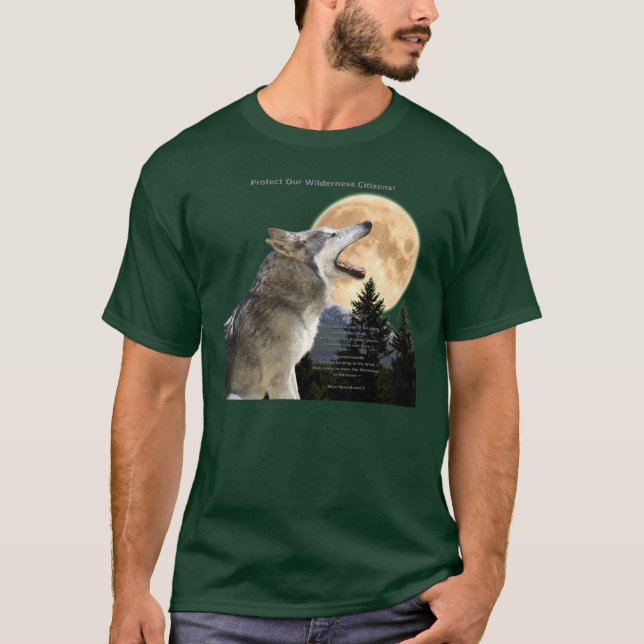 WOLF HOWL & POEM (Wolfschutz) T - Shirt (Vorderseite)