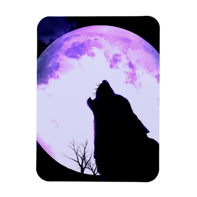 Wolf Howl Premium Magnet (Vertikal)