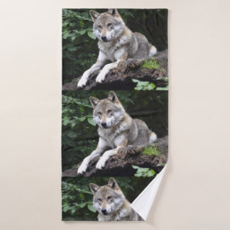Wolf Howl Wild Life Animal Trees Destiny's Badhandtuch Set