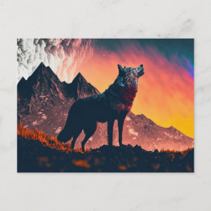Wolf Howling Art Postkarte