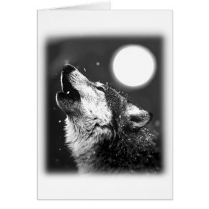 Wolf Howling auf dem Mond