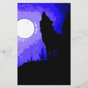 Wolf Howling auf dem Mond