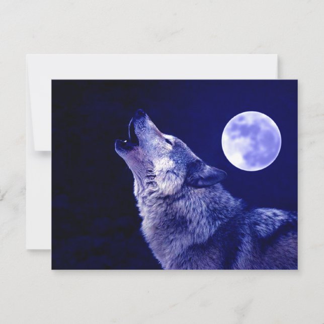 Wolf Howling auf dem Mond (Vorderseite)
