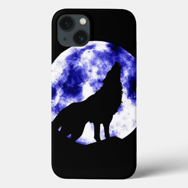 Wolf Howling auf dem Mond Case-Mate iPhone Hülle (Rückseite)