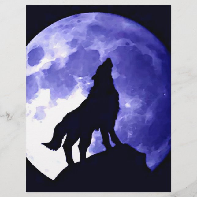 Wolf Howling auf dem Mond Flyer (Vorne)