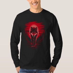 Wolf Howling auf dem Mond Forest Animal Lover Wild T-Shirt
