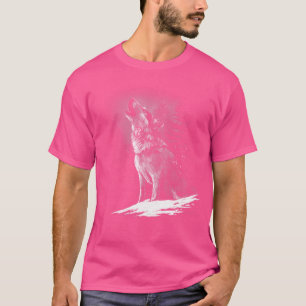 Wolf Howling auf dem Mond Schönes realistisches Ti T-Shirt