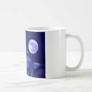 Wolf Howling auf dem Mond Tasse