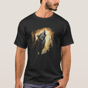 Wolf Howling auf dem Mond Wasserfarbe Frauen Alask T-Shirt