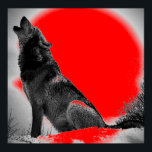 Wolf Howling auf dem Moon Red Pop Art Poster<br><div class="desc">Howling Wolf bei Moon Posters Prints - Pop Art Style Design - Wolf Howling bei Moon Digital Comic Style Posters - Animal Art - Uni Pop Art - Wilde Tiere - Welt der Extremtiere - Die wilden Kreaturen Computerbilder</div>