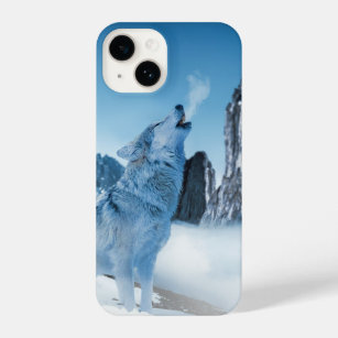 Wolf Howling auf einem Schneeberg im Winter iPhone 14 Hülle