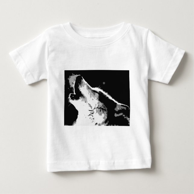 Wolf Howling Baby T-shirt (Vorderseite)