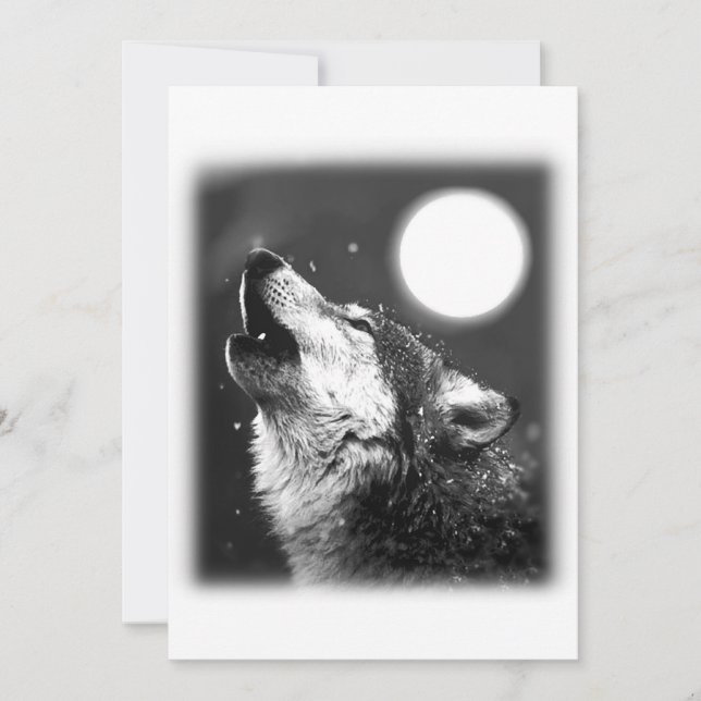 Wolf Howling bei der Einladung zum Mond (Vorderseite)