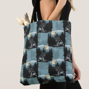 Wolf Howling beim Moon-Muster-Design