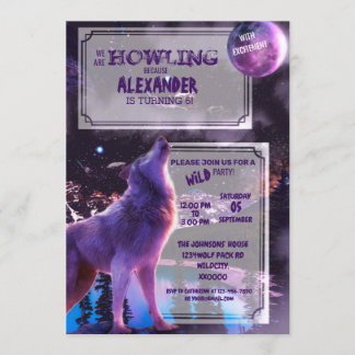 Wolf Howling | Geburtstags-Halloween-Einladung Einladung