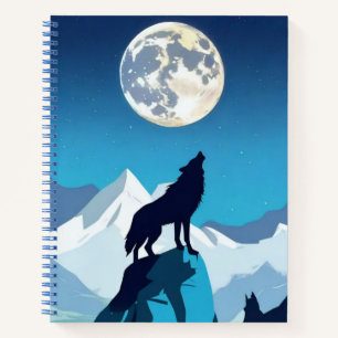 Wolf Howling im Full Moon Journal Notizbuch