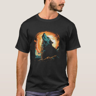 Wolf Howling im Mondnationalpark Alaskan wird T-Shirt