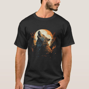 Wolf Howling im Mondnationalpark Alaskan wird T-Shirt