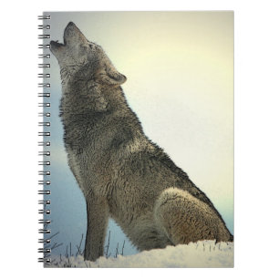 Wolf Howling im Snow-Notebook Notizblock