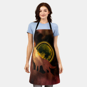 WOLF HOWLING IN SPACE MOON GALAXY SCHÜRZE