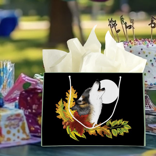 Wolf Howling Moon Große Geschenktüte (Von Creator hochgeladen)