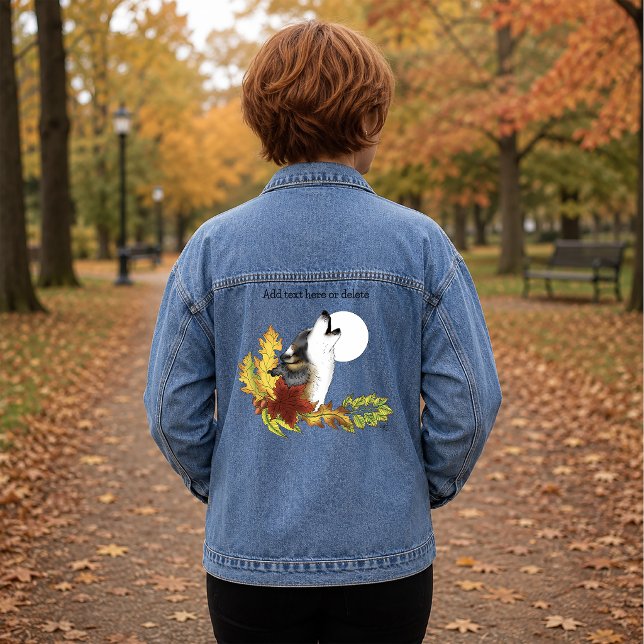 Wolf Howling Moon Jeansjacke (Von Creator hochgeladen)
