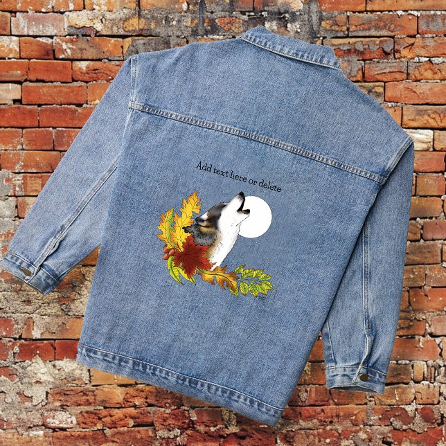 Wolf Howling Moon Jeansjacke (Von Creator hochgeladen)