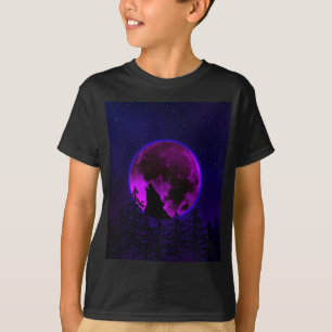 WOLF HOWLING MOON MAGENTA T - Shirt