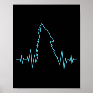 Wolf Howling Pulsschlag Wolfen Kostümtier Poster