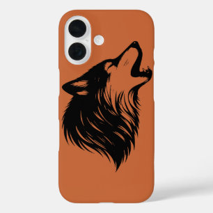 Wolf Howling Silhouette iPhone 16 Hülle