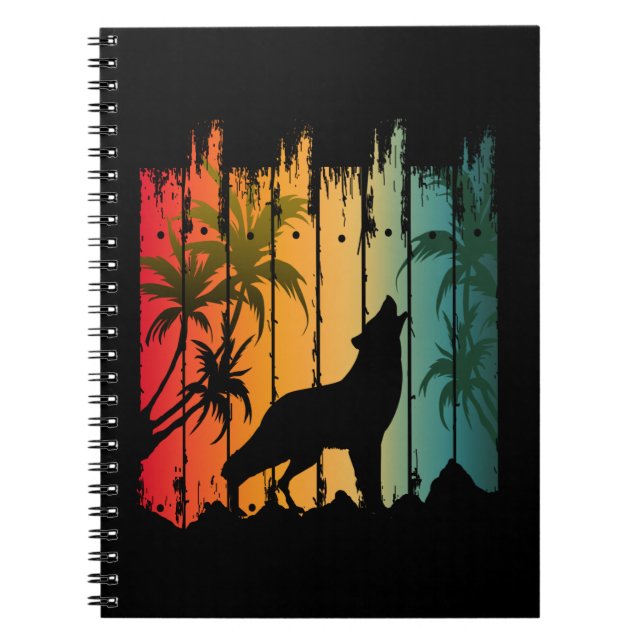 WOLF HOWLING SUNSET NOTIZBLOCK (Vorderseite)