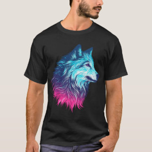 Wolf Hund Kopf Galaktische Kosmische Silhouette Na T-Shirt