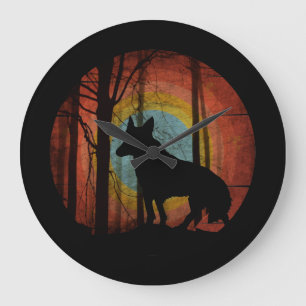 WOLF HUNTER VINTAGE GROßE WANDUHR