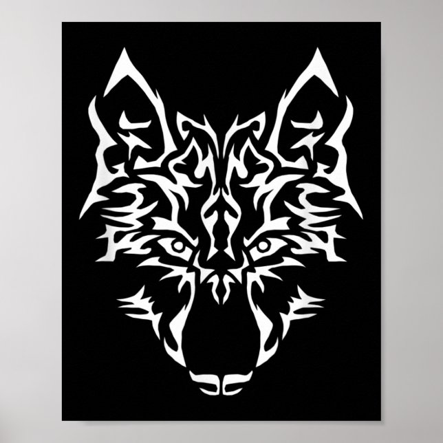 Wolf I Predator Mystic Dog Tattoo Gift Poster (Vorne)