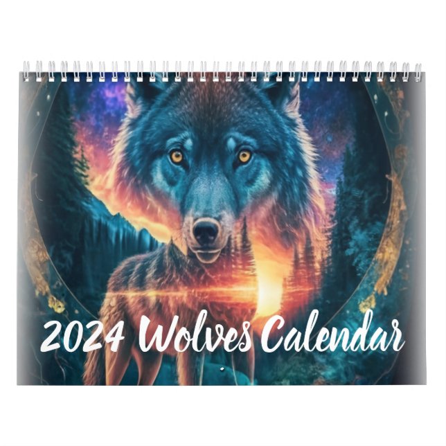 Wolf Illustration Art Calender 2024 Kalender (Titelbild)