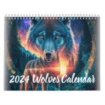 Wolf Illustration Art Calender 2024