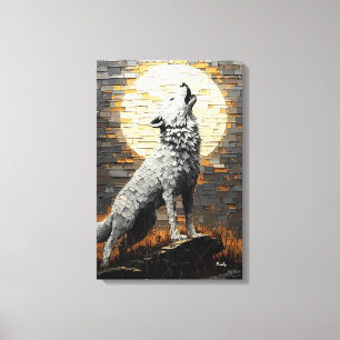 Wolf im dynamischen Impasto-Stil Leinwanddruck