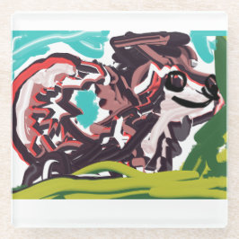 Wolf im Frühling Glasuntersetzer