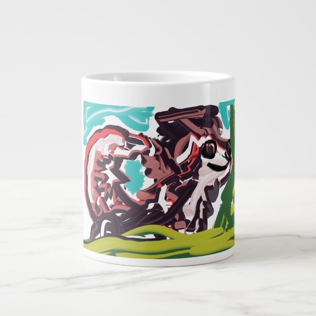 Wolf im Frühling Jumbo-Tasse (Vorderseite)