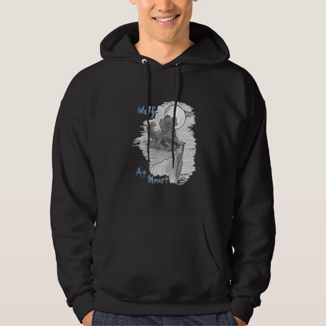 Wolf im Herzen Hoodie (Vorderseite)