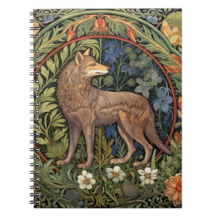 Wolf im Jugendstil des Waldes Notizblock