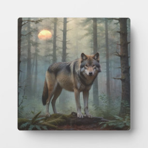 Wolf im Magischen Wald Fotoplatte