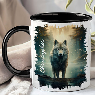 Wolf im Misty Forest Tasse