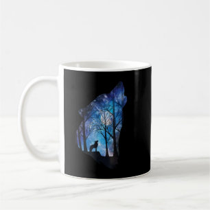 Wolf im Mond Himmelsgalaxie Wolf Wild Anim Kaffeetasse