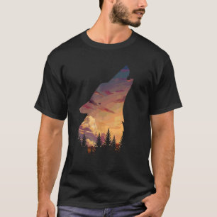 Wolf im Mond Hundeschlitten Howling T-Shirt