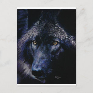 Wolf im Mondlicht (a) Postkarte