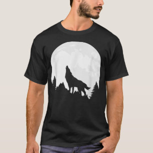 Wolf im Mondlicht Nacht Horror Berg Cool Wolv T-Shirt